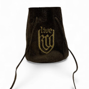 Hand-stitched leather pouch
