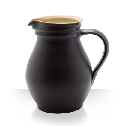 Ceramic pitcher, brown, 4 beers