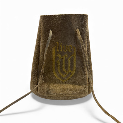 Hand-stitched leather pouch