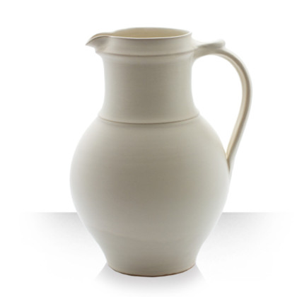 Beige Ceramic Pitcher for 8 beers Thin