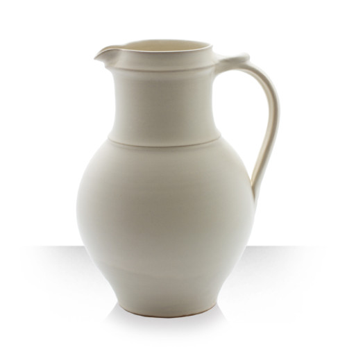 Ceramic jug of 6 beers, cream, slim