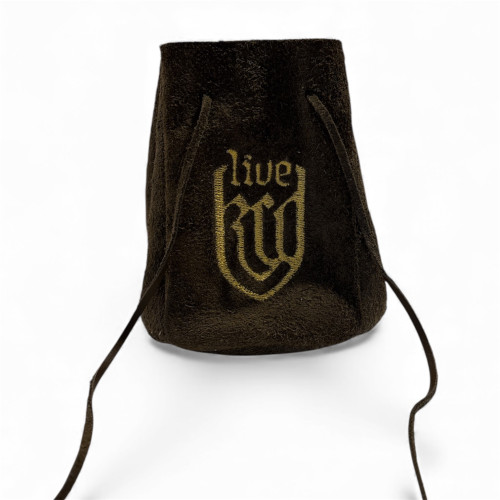 Hand-stitched leather pouch