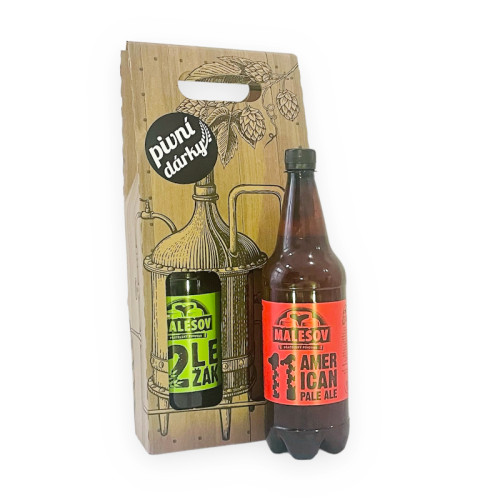 Dárková pivní sada (Malešov 2x 1l)